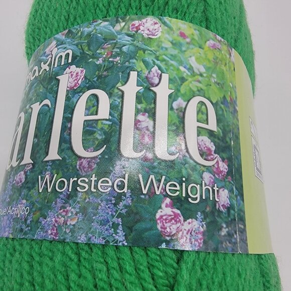 Mary Maxim Starlette Yarn Bright Emerald Green NEW - Picture 3 of 4